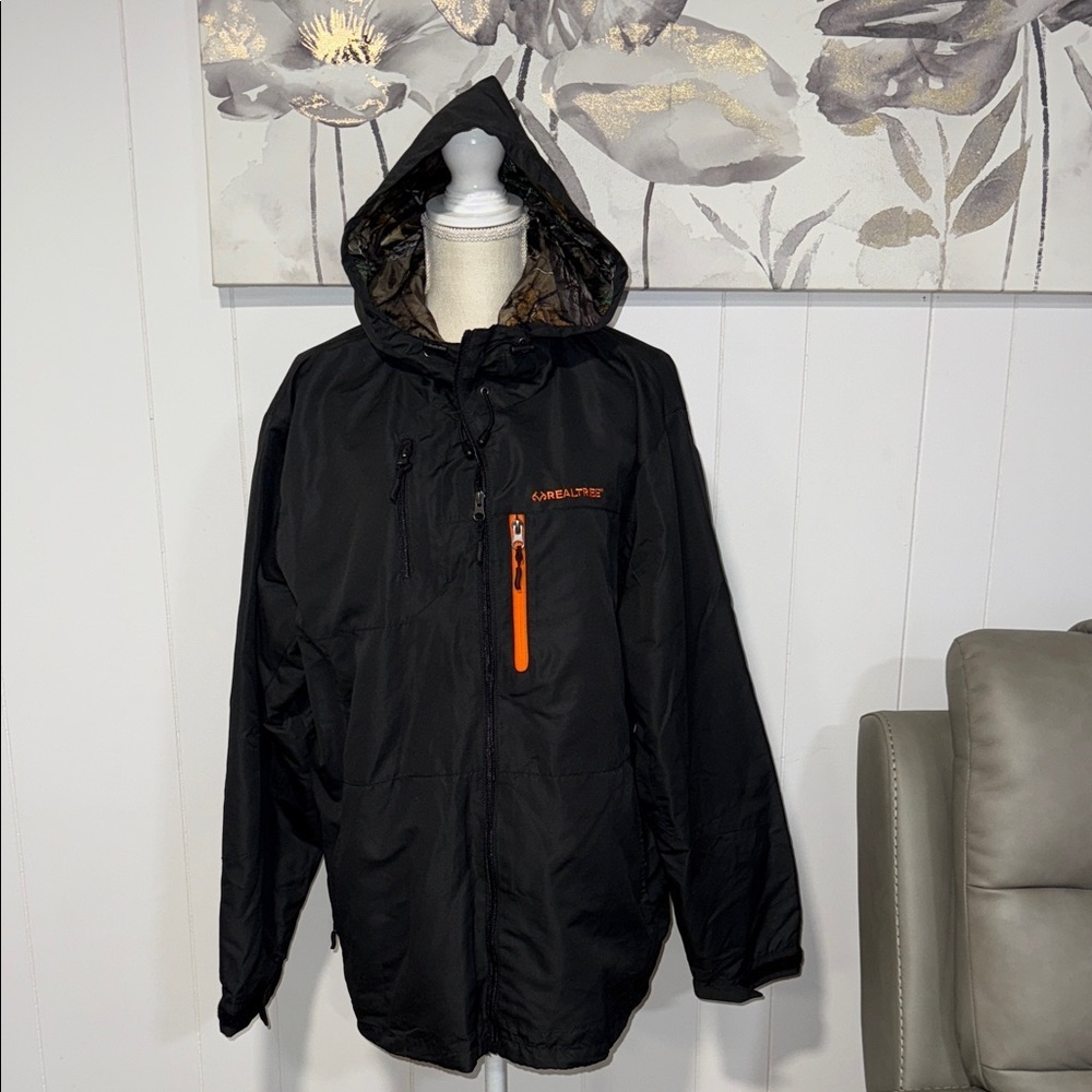 Realtree Black and Orange Raincoat for Men